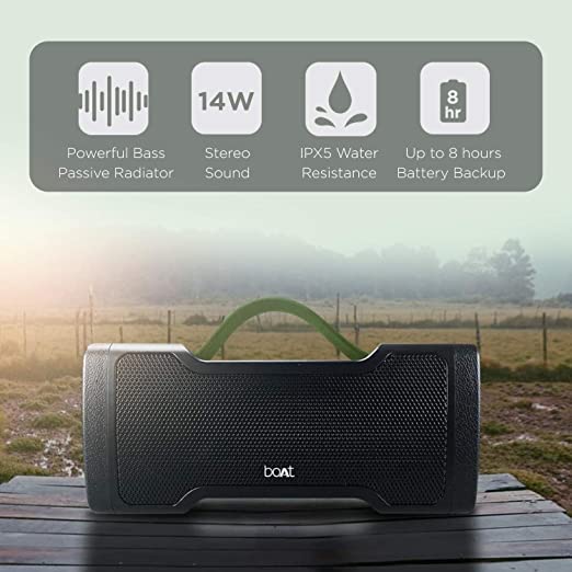 boAt Stone 1000 14W Bluetooth Speaker with 8 Hours Playback, Bluetooth v5.0 & IPX5(Black) boAt Stone 1000 14W Bluetooth Speaker with 8 Hours Playback, Bluetooth v5.0 & IPX5(Black)